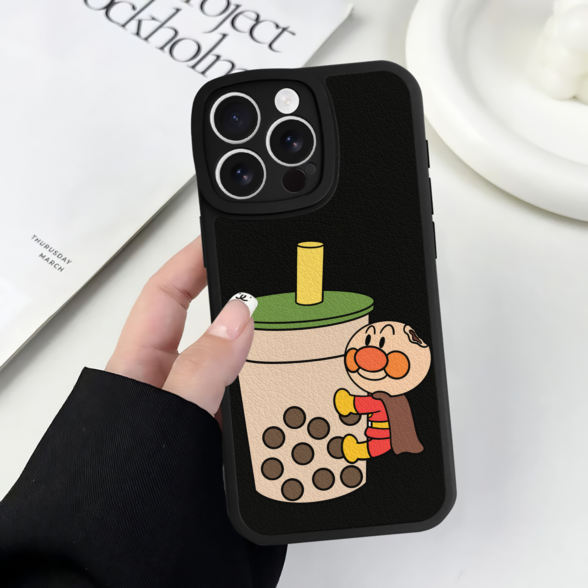 （画像用） アンパンマン Anpanman 【iPhone 16シリーズ対応】シリコンスマホケース（レザー調） 材質：シリコン